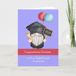 Graduation Congratulations 8th Grade Letterpress Thank You Card