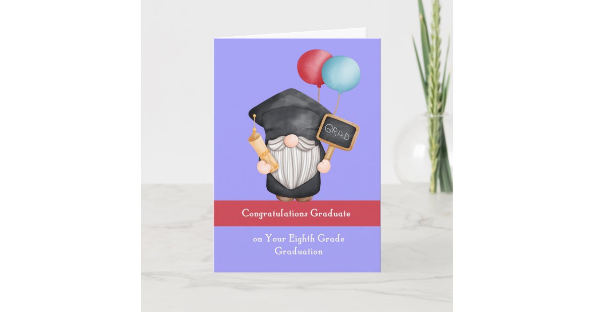 Graduation Congratulations 8th Grade Thank You Card | Zazzle