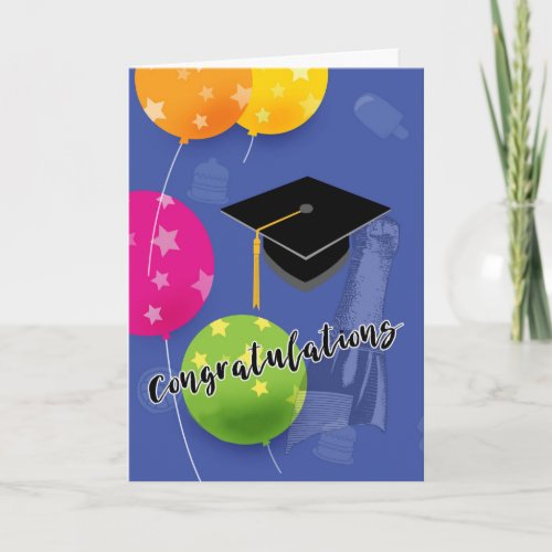 Graduation congratulations balloons wine card