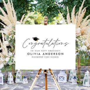 Graduation congratulations black and white modern foam board