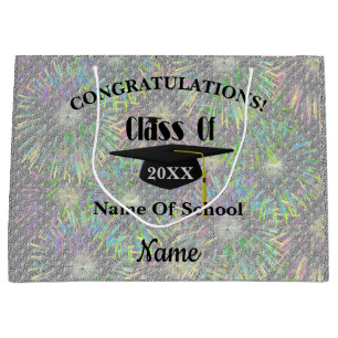 Graduation Congratulations Cap Personalized Large Gift Bag