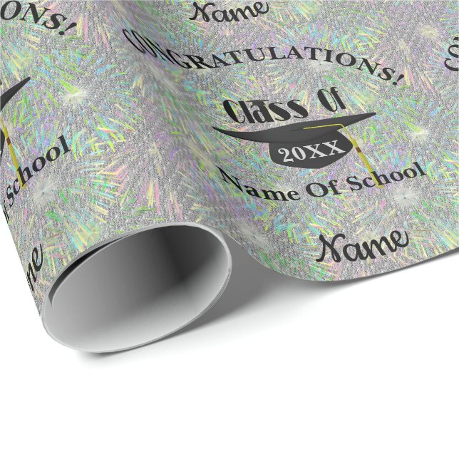 Graduation Congratulations Cap Tassel Personalized Wrapping Paper (Roll Corner)