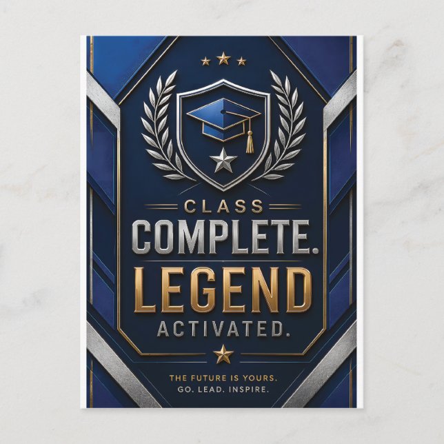 Graduation Congratulations Card | Luxury Navy Blue (Front)