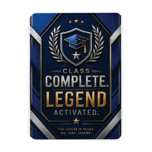Graduation Congratulations Card Luxury Navy Blue Magnet