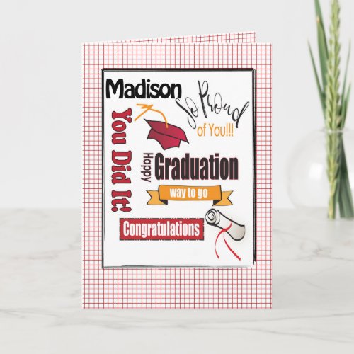 Graduation Congratulations Card to Personalize