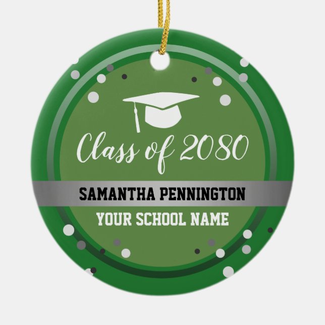 Graduation Congratulations Confetti Ceramic Ornament (Front)