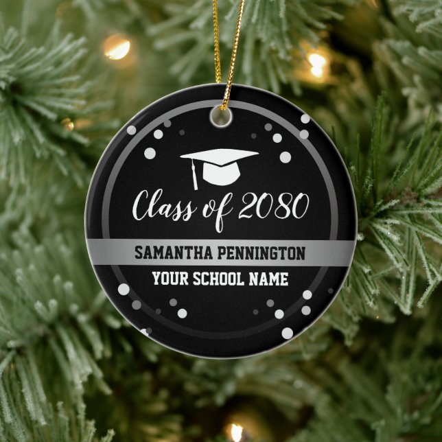 Graduation Congratulations Confetti Keepsake Ceramic Ornament (Tree)