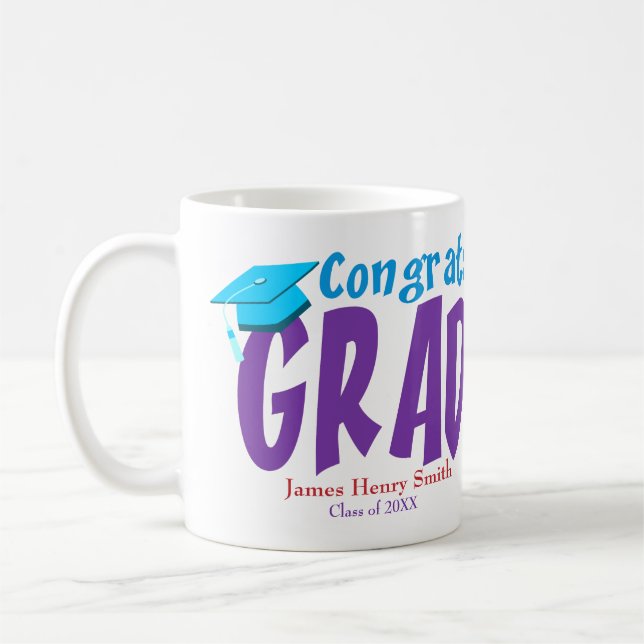 Graduation Congratulations Custom Coffee Mug (Left)