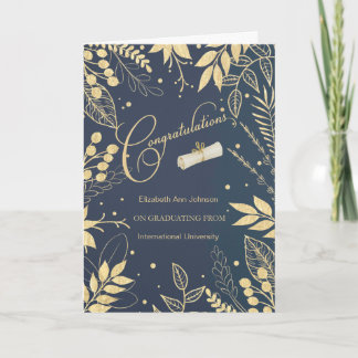 Graduation Congratulations Custom Name and School Card