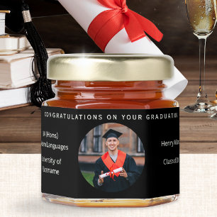 Graduation Congratulations Custom Photo Honey Jar Favors