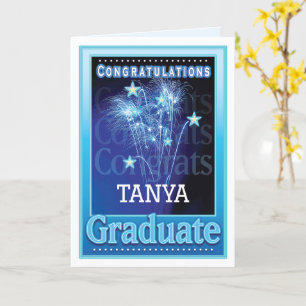 Graduation Congratulations Customize Name Firework Card