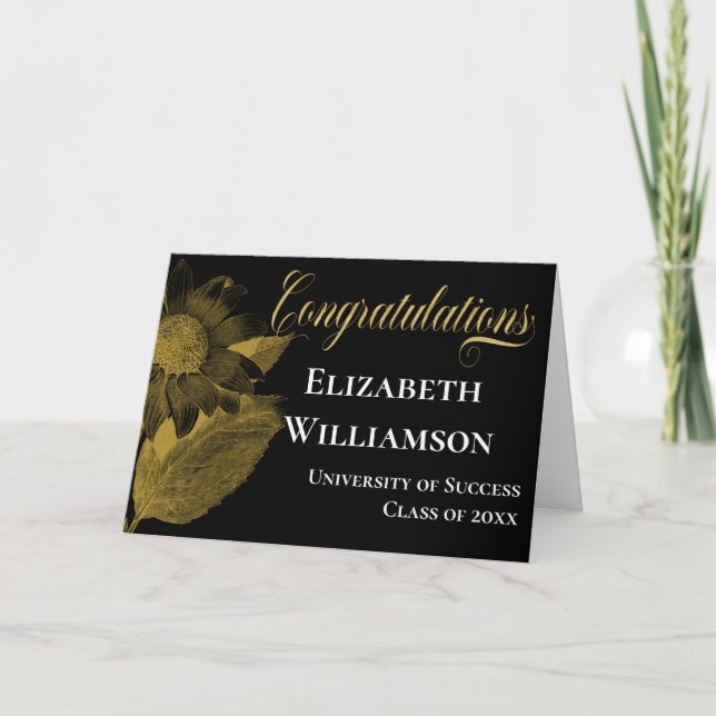 Graduation Congratulations Elegant Floral Card (Front)