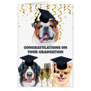 Graduation congratulations funny British dogs Card