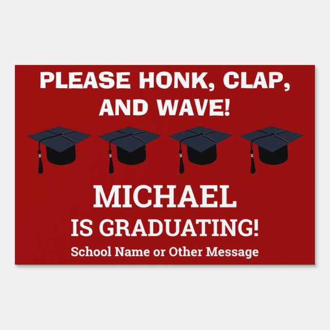 Graduation Congratulations Graduate Honk Party Sign (Front)