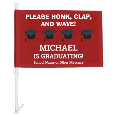 Graduation Congratulations Graduate Honk Wave Car Flag