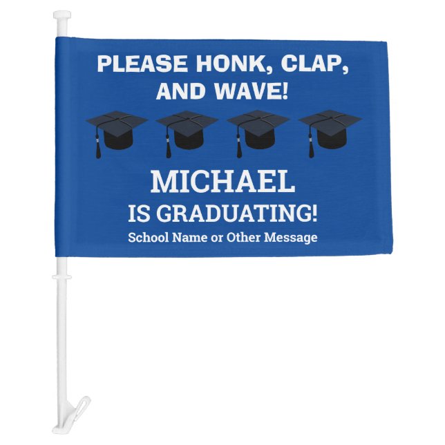 Graduation Congratulations Graduate Honk Wave Car Flag (Front)
