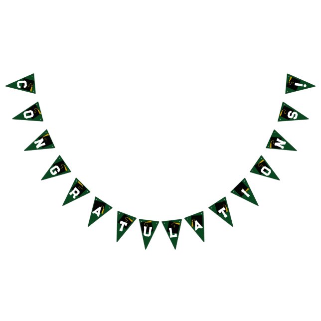 Graduation Congratulations Green Bunting Flags (All)