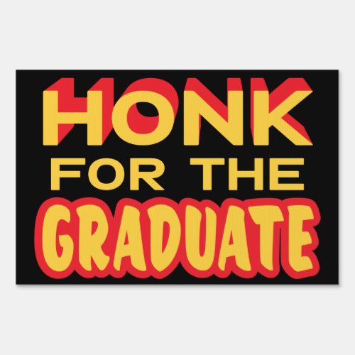 Graduation Congratulations Honk Modern Red 2 Side Sign