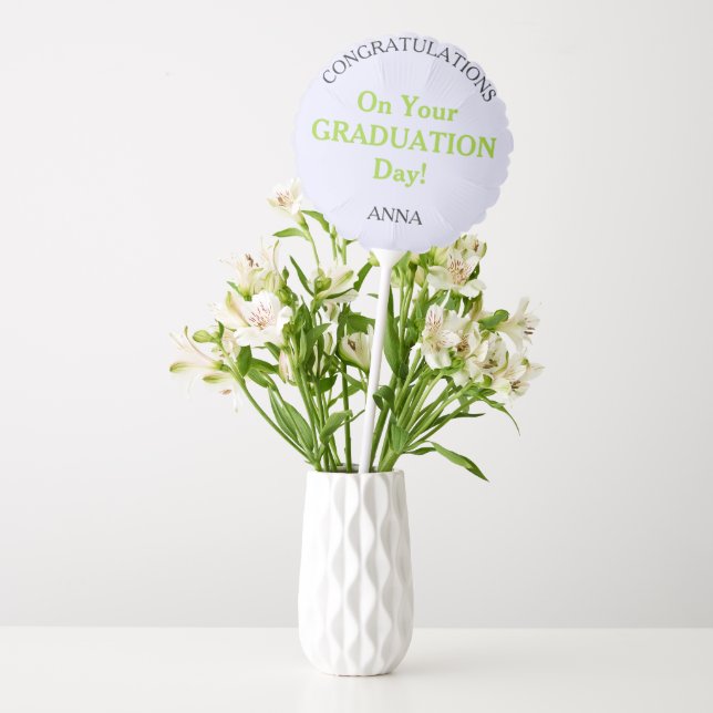 Graduation Congratulations Lavender Yellow Green Balloon (Vase)