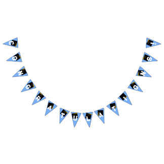 Graduation Congratulations Light Blue Bunting Flags