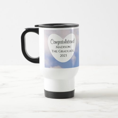 Graduation Congratulations Light Blue Sky Travel Mug