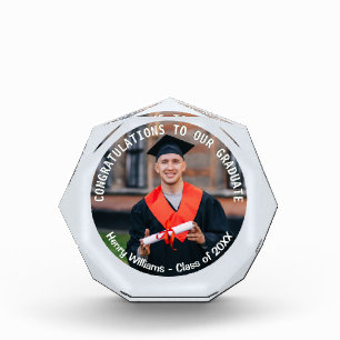 Graduation Congratulations Light Gray Photo Acrylic Award