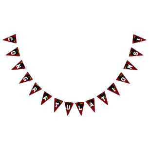 Graduation Congratulations Maroon Bunting Flags