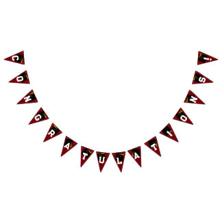 Graduation Congratulations Maroon Bunting Flags