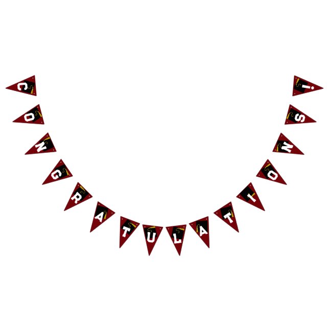 Graduation Congratulations Maroon Bunting Flags (All)