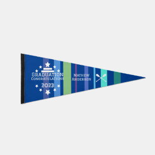 Graduation Congratulations Multi-colors Pennant Flag