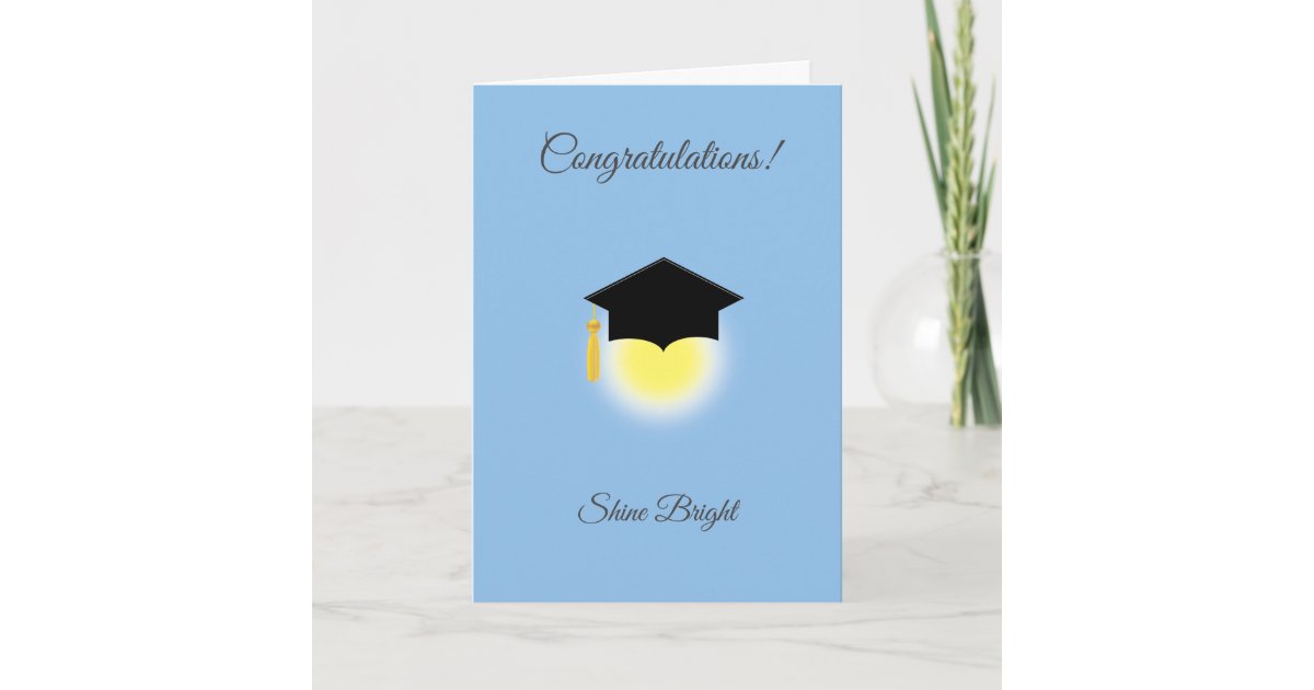 Graduation Congratulations on Light Blue Card | Zazzle