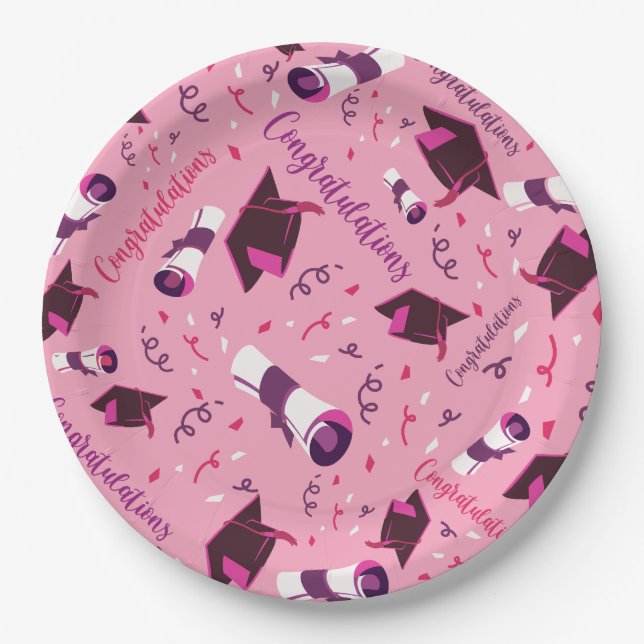 Graduation Congratulations Paper Plates (Front)