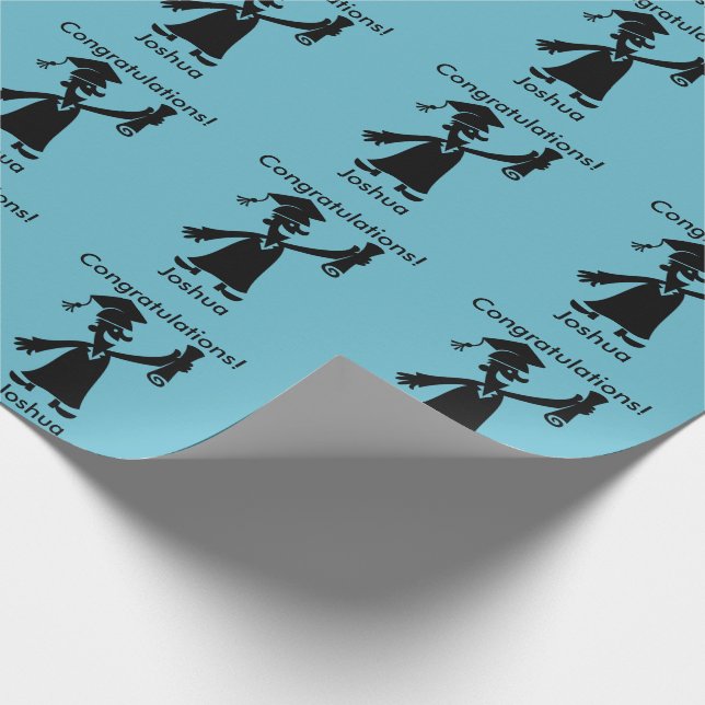 Graduation - Congratulations - Personalized Gift Wrapping Paper (Corner)