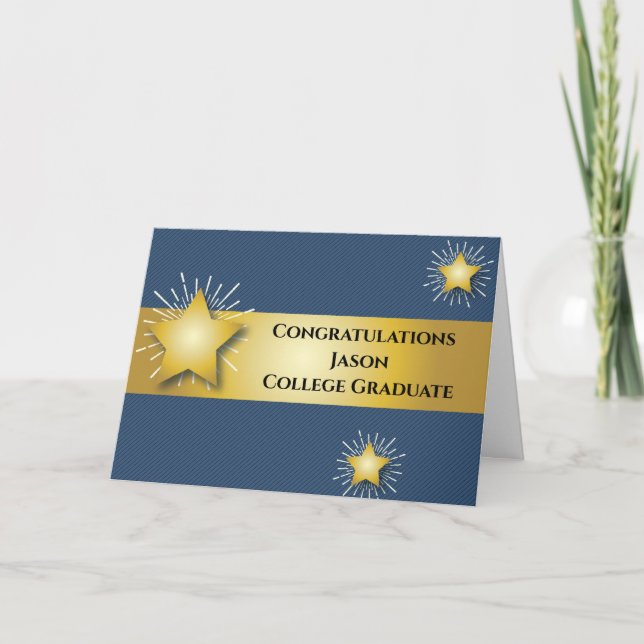 Graduation Congratulations Personalized Star Card (Front)