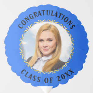 Graduation Congratulations photo in Frame blueBG Balloon