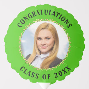 Graduation Congratulations photo in Frame greenBG Balloon