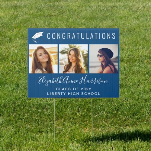 Graduation Congratulations Photos Blue Sign