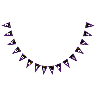 Graduation Congratulations Purple Bunting Flags