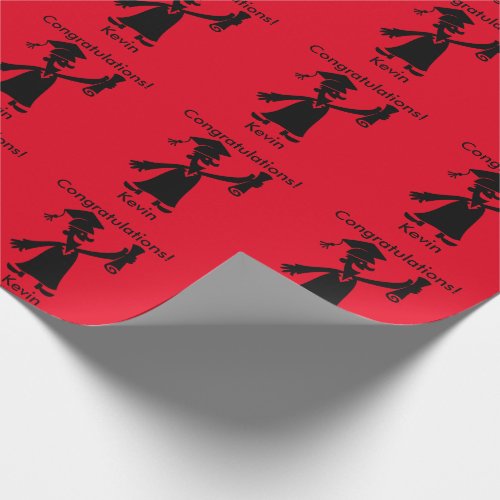 Graduation _ Congratulations _ Red _ Personalized  Wrapping Paper