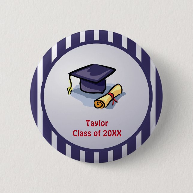 Graduation Congratulations Remember the Past Button (Front)