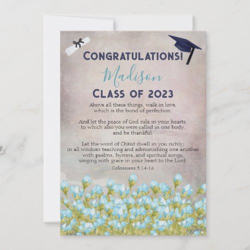 Graduation Congratulations Scripture Greeting Card