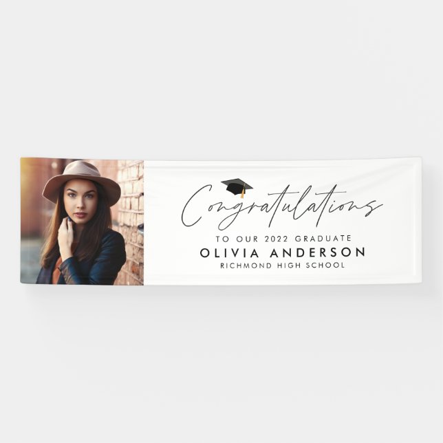 Graduation congratulations simple modern photo banner (Horizontal)
