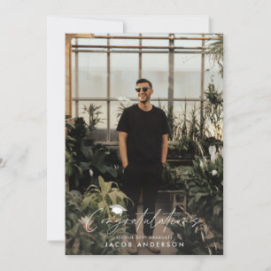 Graduation congratulations simple modern photo inv invitation