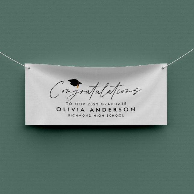 Graduation congratulations simple modern script  banner (Creator Uploaded)