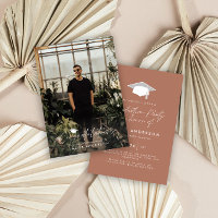 Graduation congratulations simple terracotta photo