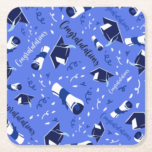 Graduation Congratulations Square Paper Coaster (Front)