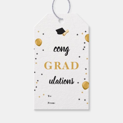 Graduation Congratulations Stars Fun Cookie  Gift Tags