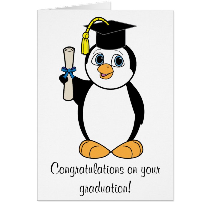 Graduation Congratulations with Boy Penguin Greeting Cards