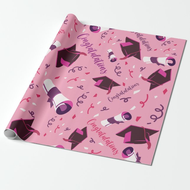 Graduation Congratulations Wrapping Paper (Unrolled)