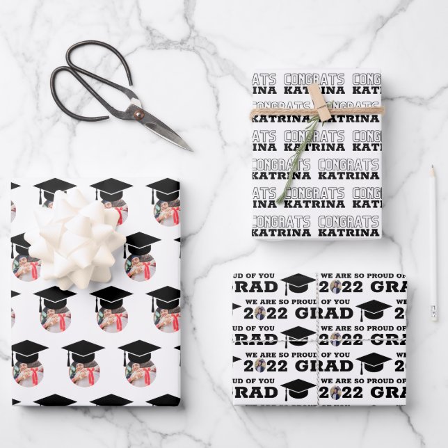 Graduation Congratulations Wrapping Paper Sheets (Front)